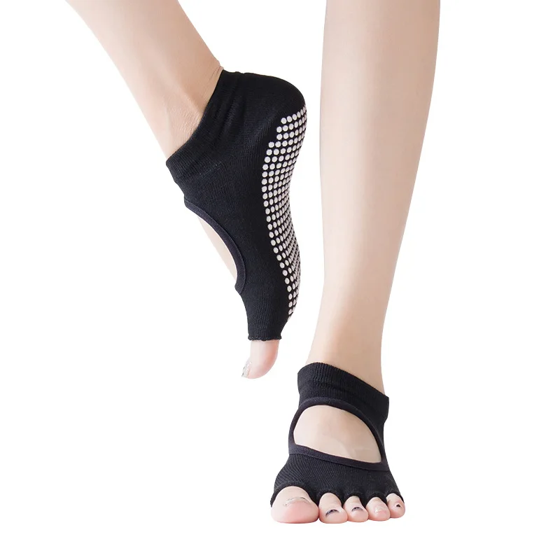 Chaussettes de yoga confortables pour femmes, chaussettes à cinq doigts, chaussettes de sport non ald-ald Pilates, chaussettes fendues de yoga,