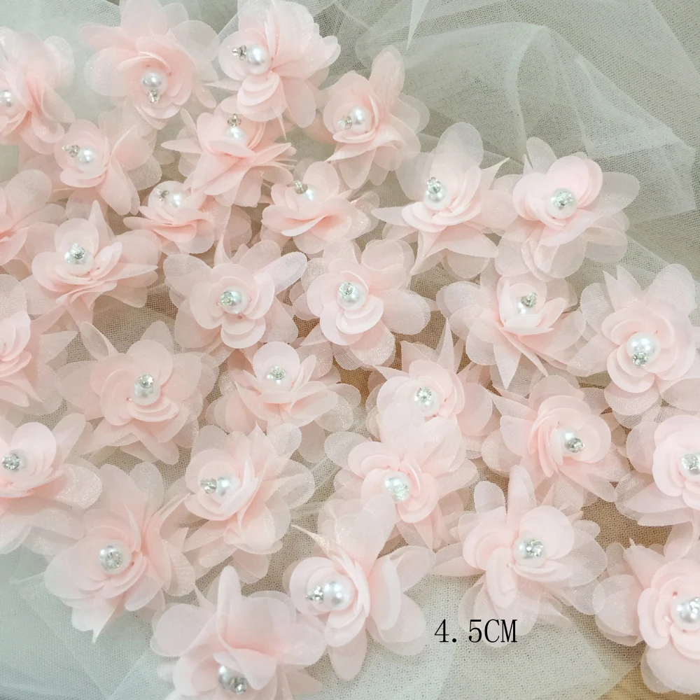 5Pcs Flower Lace Patch Applique For Wedding Dress Hairpin Brooch Accessories Dentelle Parches