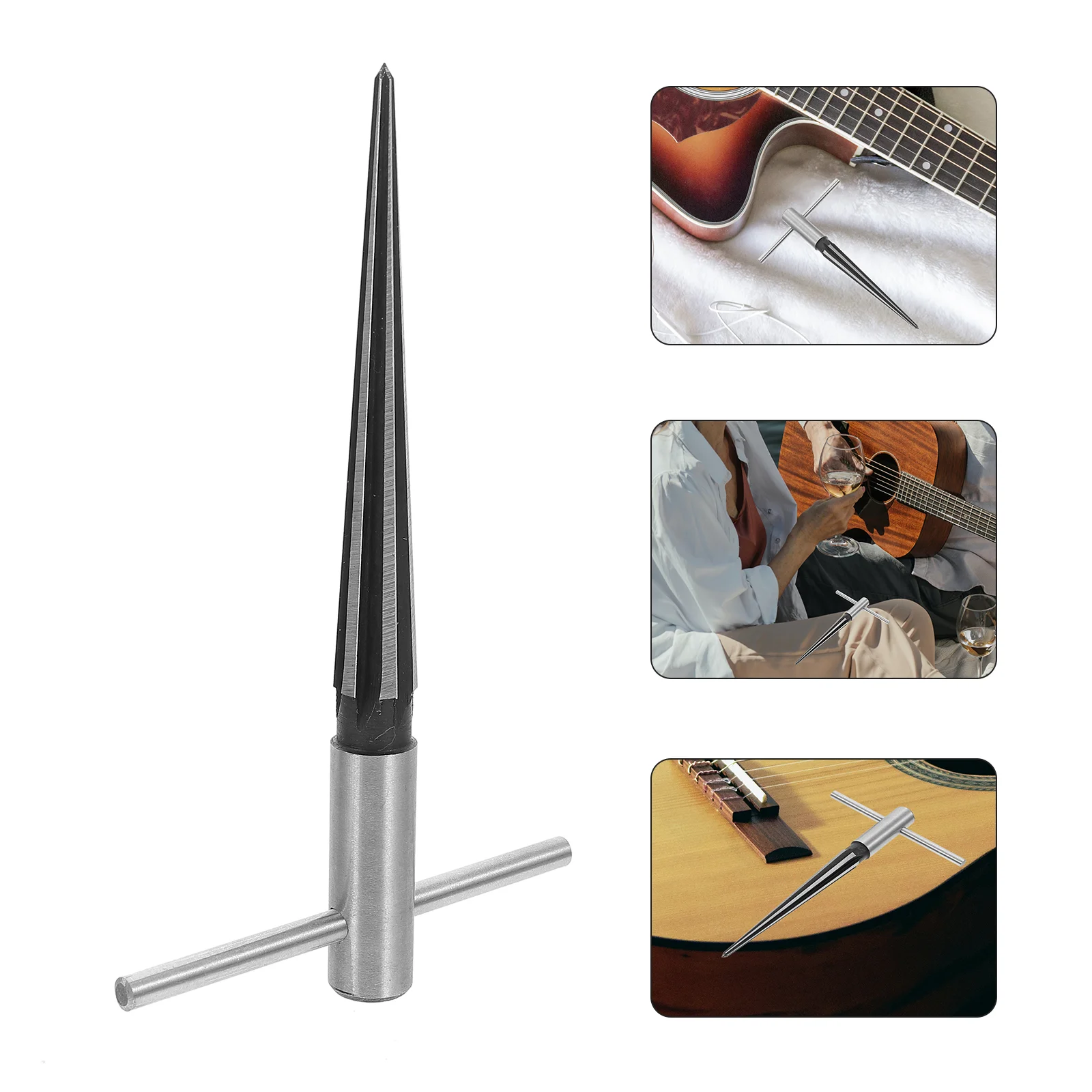 

Pickup Bit Taper Reamer Tool Tapered for Guitar Handle Pin Hole Reamers Guitars