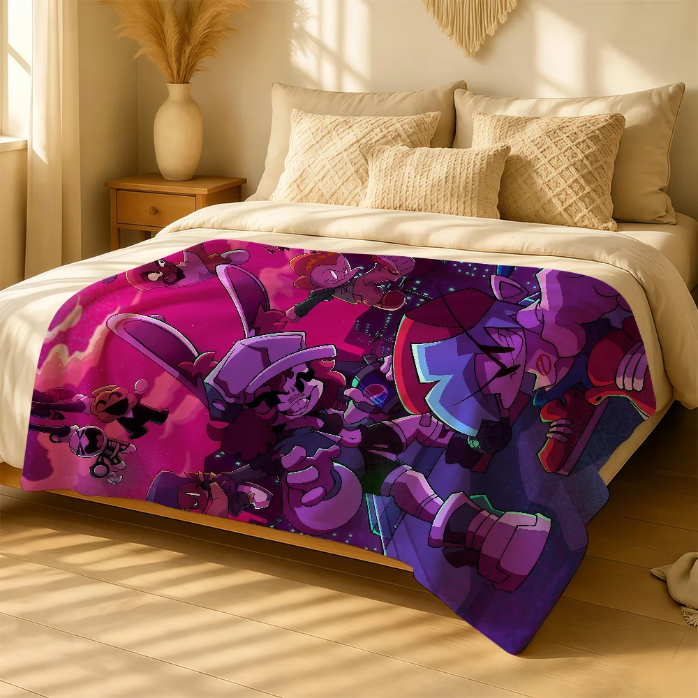 Game Friday Night Funkin Blanket For Soft Warm Knee For Bedroom Living Room Bed Sofa Camping Picnic Office Gift