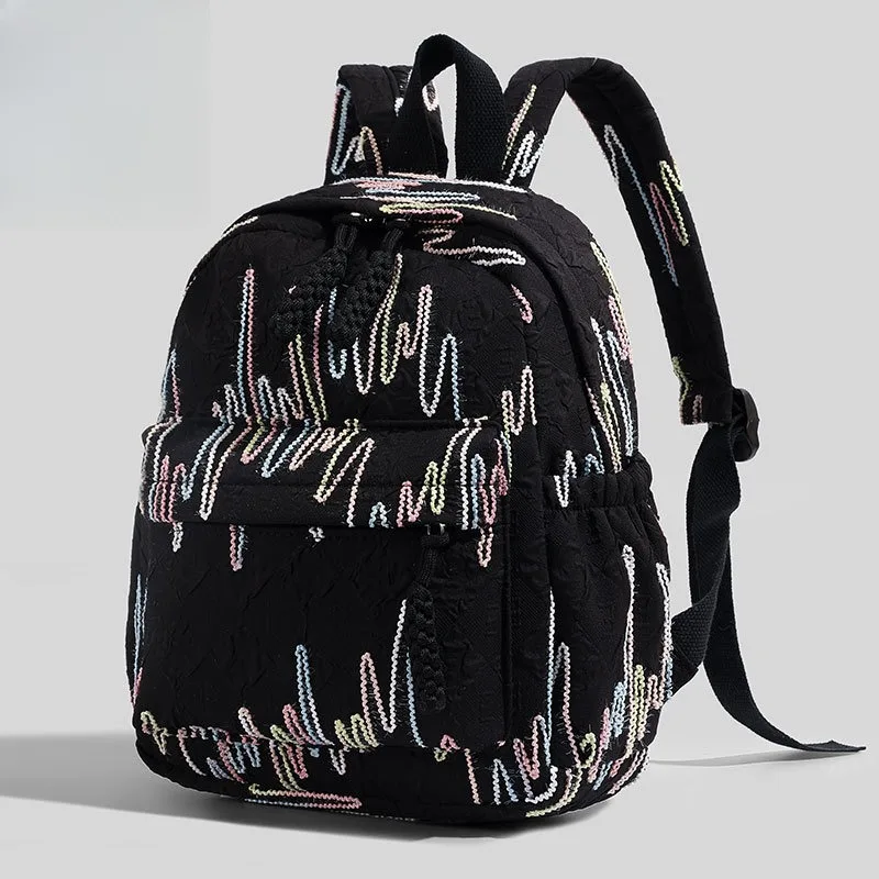 1 قطع أزياء الحد الأدنى على ظهره عارضة Daypack كتلة اللون طالب حقيبة مدرسية القطن قماش خفيفة الوزن حقيبة السفر