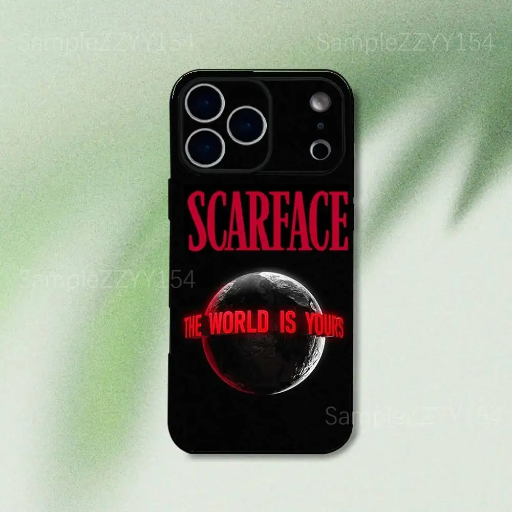 Scarfaces The World Is Yours حافظة هاتف آيفون 17,16,15,14,13,12,Pro,Max,Plus,E,SE4,Air,Mini Black Soft Funda