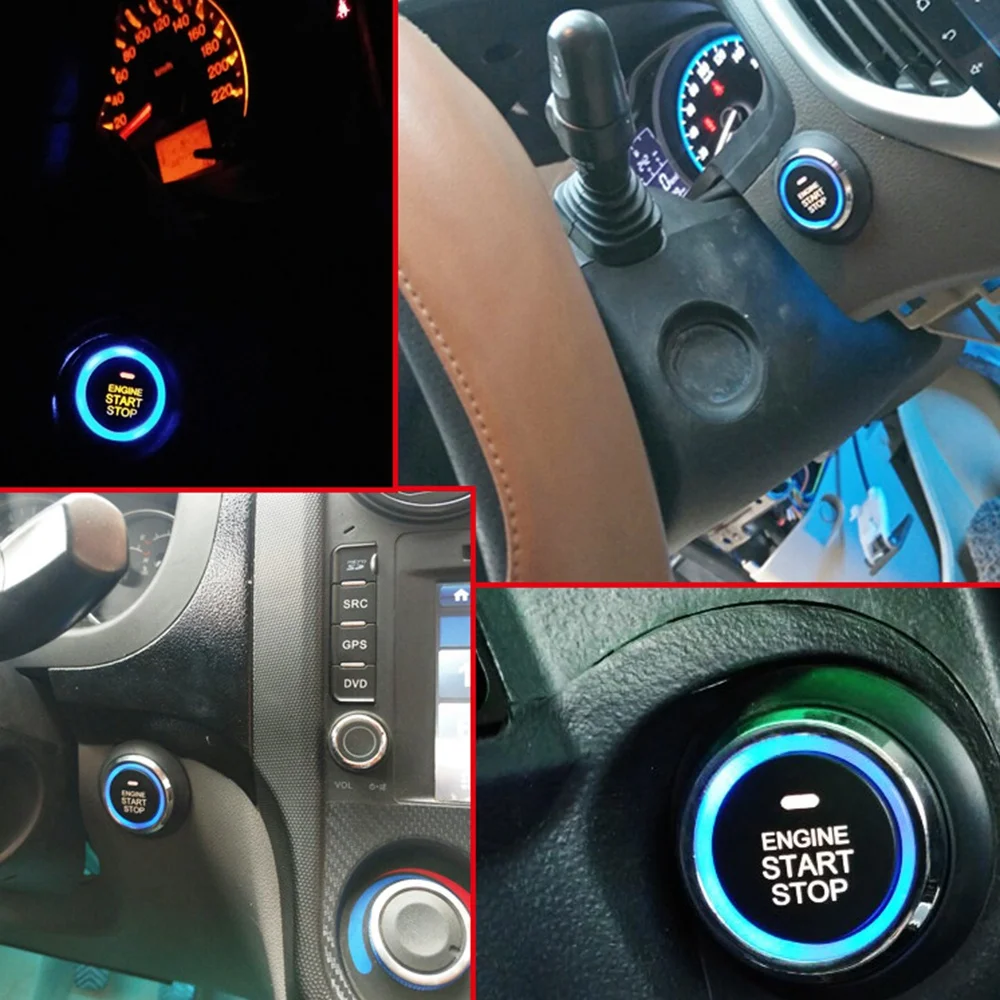 M93K-Car Engine One-Key Start-Stop Button System PKE Keyless Entry System Car Anti-Theft Alarm Remote Start Ignition System
