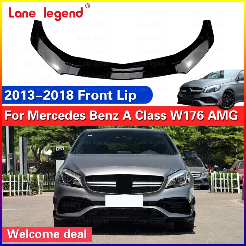 

Car Front Bumpers Lip Spoiler Splitter Body Kits Tuning Accessories For Mercedes Benz A Class W176 A200 A260 A45 AMG 2013-2018