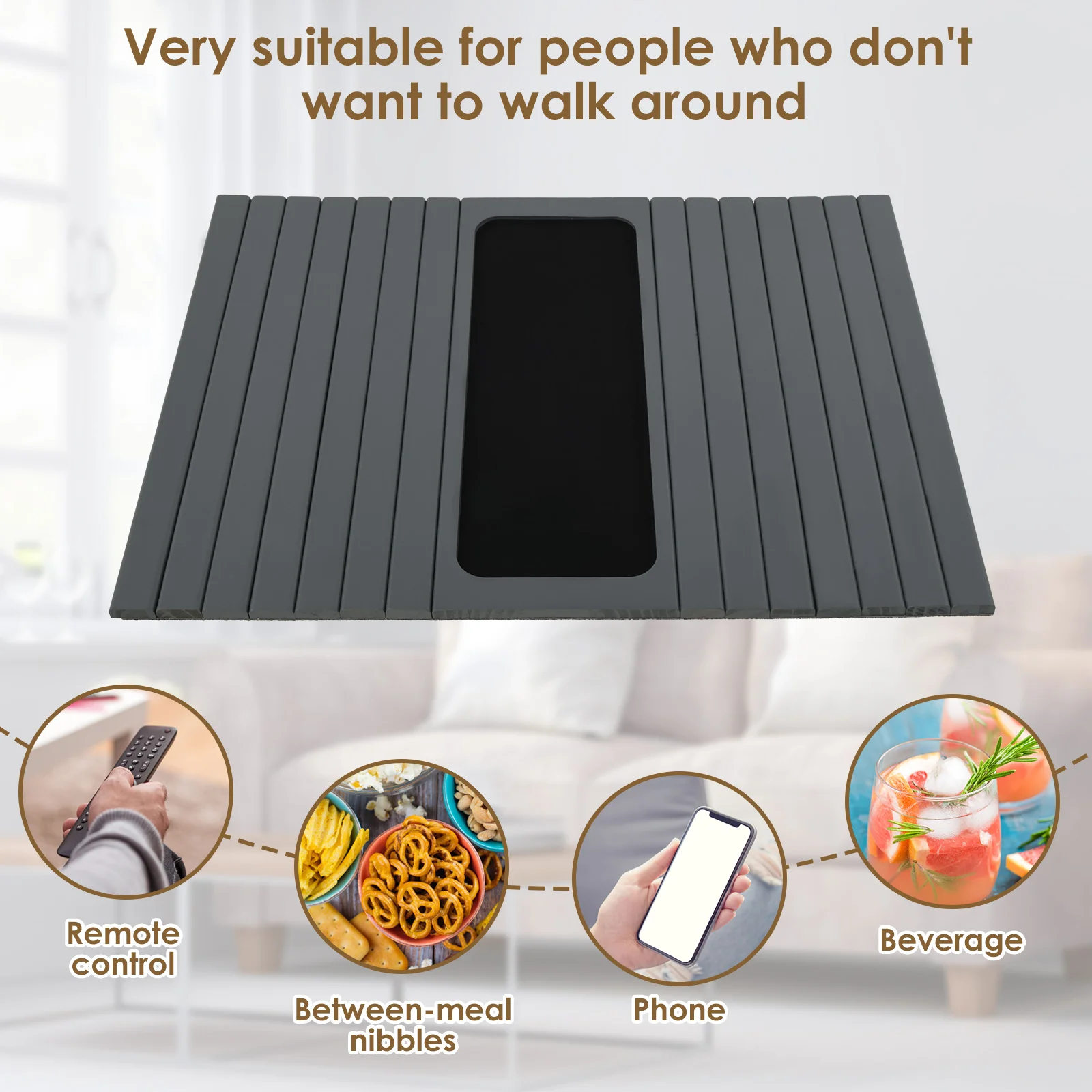 Wood Sofa Arm Tray Sofa Tray in Folding Design Sturdy and Robust Sofa Tray Convenient Sofa Tray for Storage Sofa Tray Home