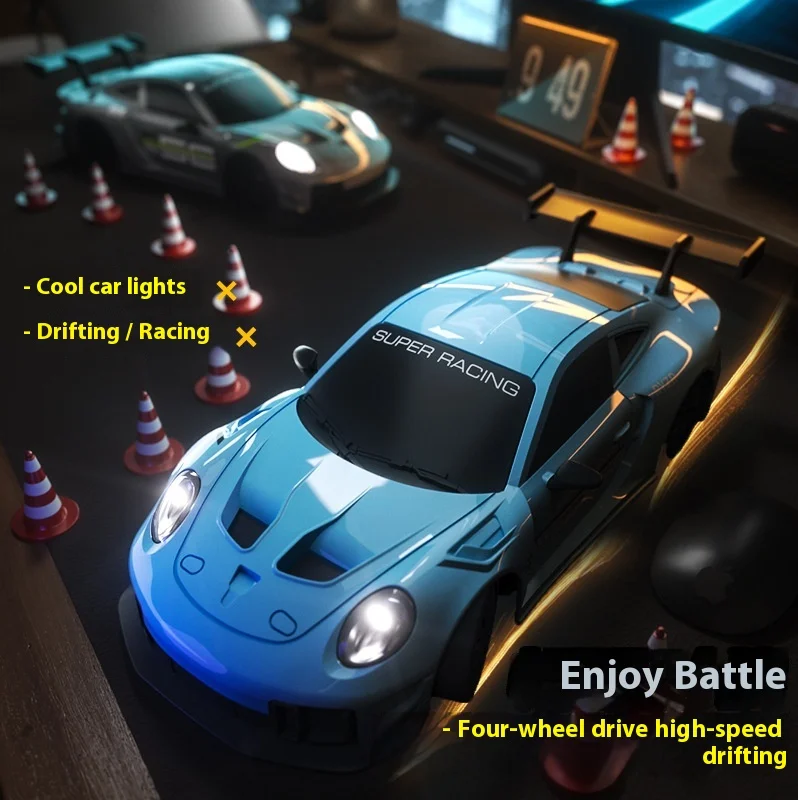 Rc Racing Remote Control Racing Car High-Speed Four-Wheel Drive Charging Dynamic Light Drift Car Model Children'S Toys Gifts