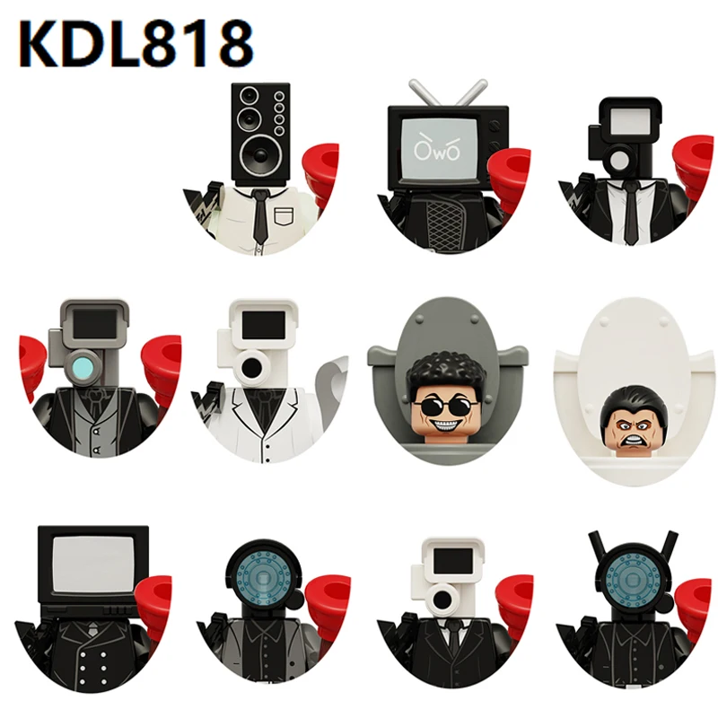 KDL818 Skibidi Toilet Building Blocks Cartoon Action Anime Figure Toilet Man Monitor Dolls Image Puzzle Assembly Toy Bricks Gift