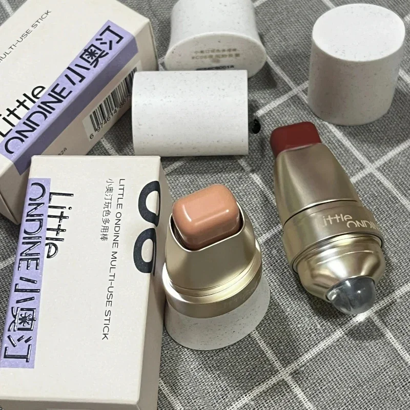 Little Ondine Color Playing Multi Purpose Stick Blusher Eyeshadow Lipstick Moisturizing Smoothing Cheek Long-lasting Face Makeup