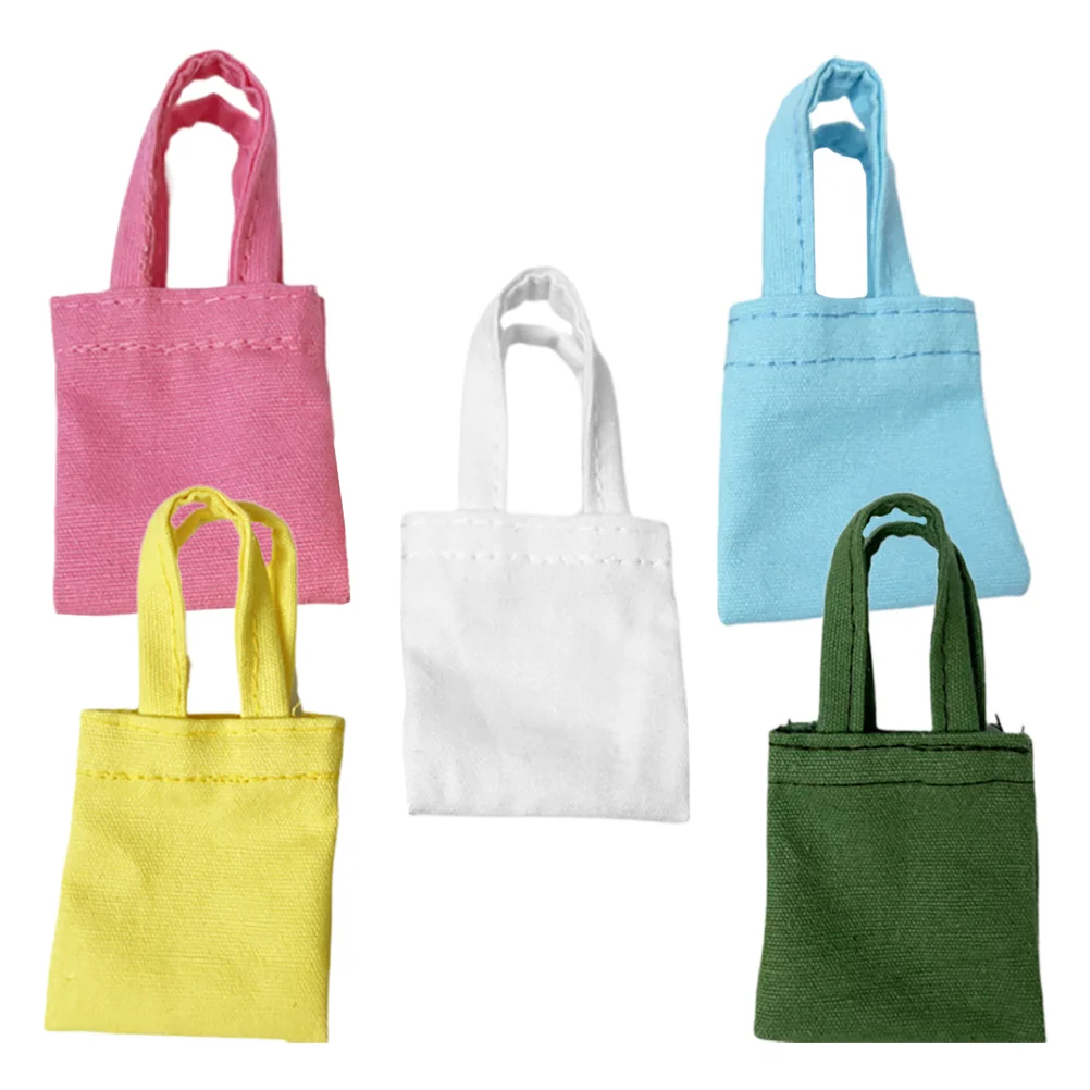 

5 Pcs Mini Backpack Shoulder Bag Travel Canvas Satchel Tote Decorative Miniature Models