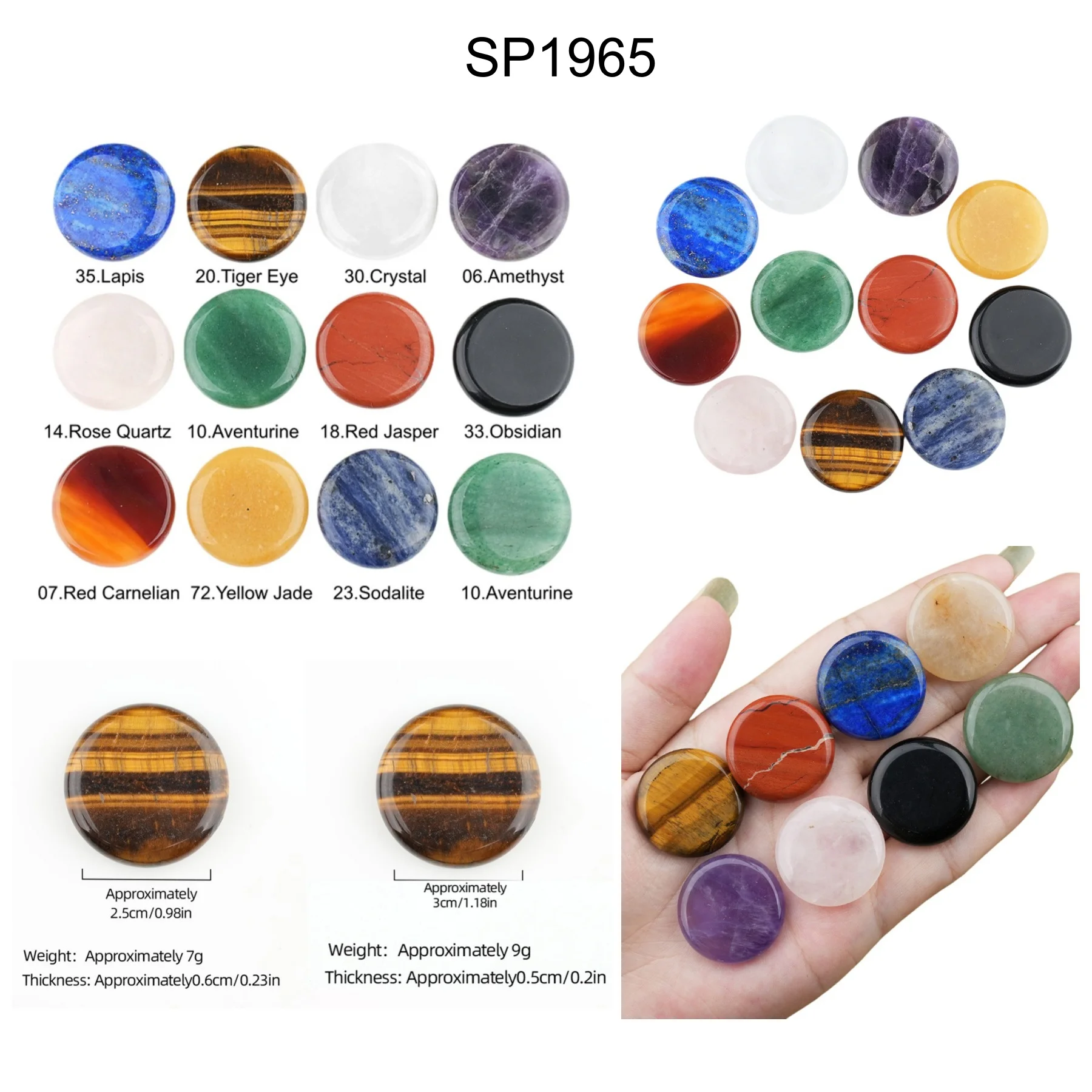 حجر سبج أسود مزدوج الجانب شقة دائرية الأحجار الكريمة القرص 25 مللي متر/30 مللي متر حجر كابوشون الخرز لصنع قلادة قلادة #3