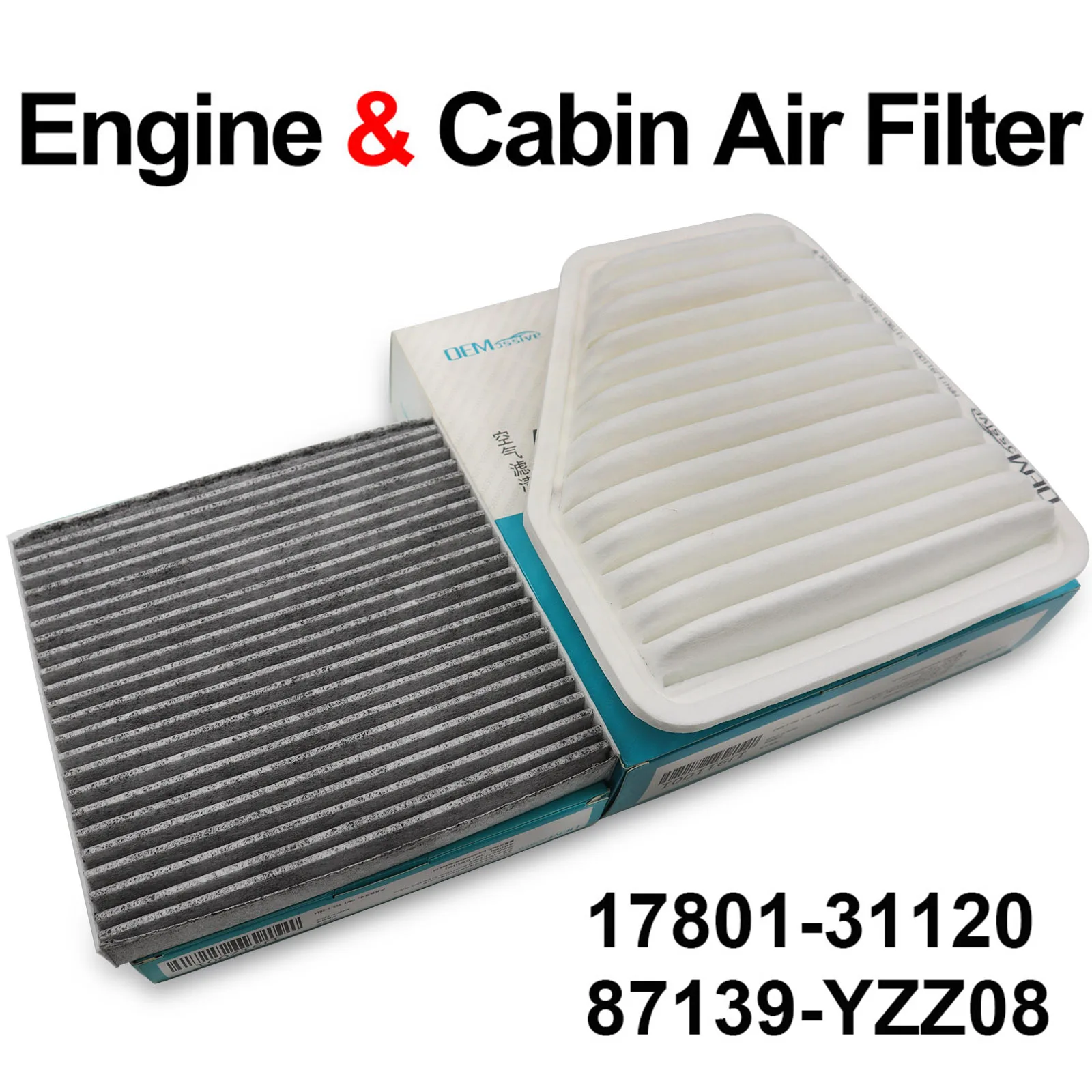 Engine & Cabin Pollen Air Filter Combo Set For Toyota Camry Avalon Matrix Rav4 Lexus ES350 Scion xB tC 17801-31120 87139-YZZ08