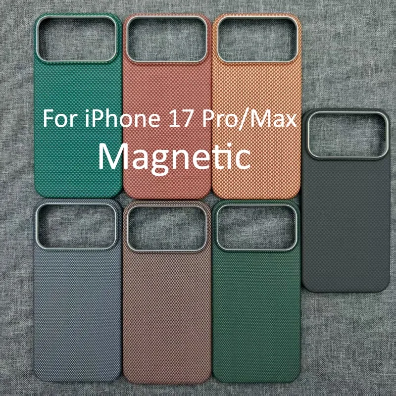 

Magnetic Case For iPhone 17 Pro /Max Aramid Carbon Fiber Cover Ultra-Thin Lightweight Armor Protective Cover for MagSafe Cover