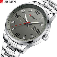 CURREN Business Men Watches Stainless Steel Quartz Watches for Men Calender Male Clock Luminous Waterproof Relogios Masculino