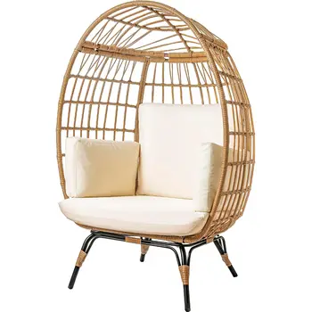 Wicker Egg Chair with PE Rattan Weave and Steel Frame 1