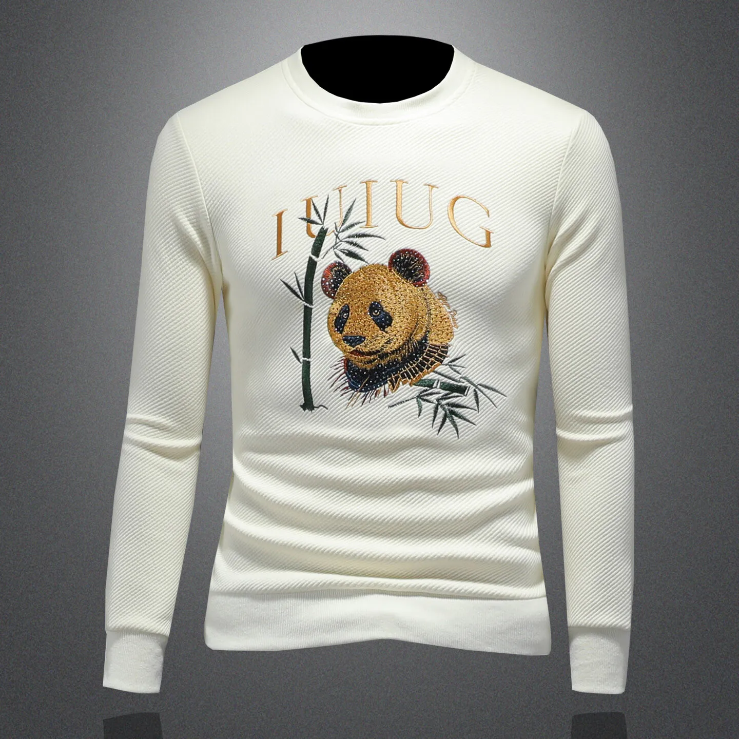 

Мужской свитшот с круглым вырезом, вышивкой и стразами, с длинными рукавами, модный брендовый, осенне-зимний, повседневный стиль