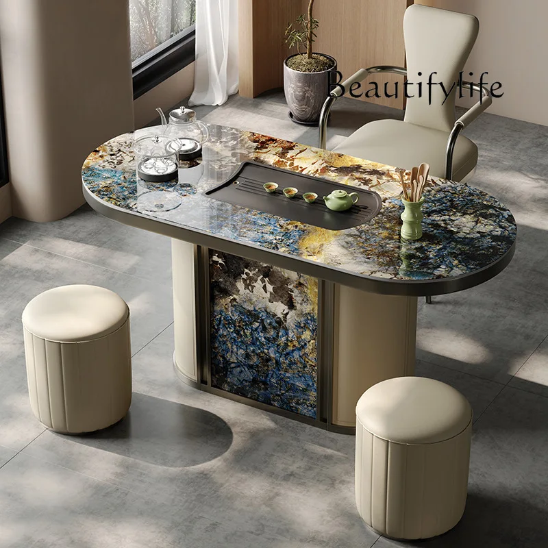 Italian design rock slab tea table simple small apartment household tea table