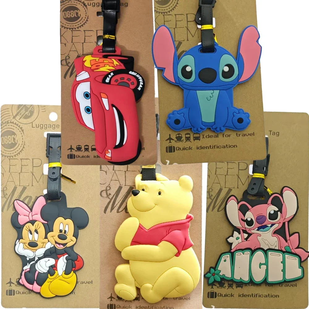 Cartoon Cars Lightning Luggage Tag Travel Accessories Luggage Label Men Portable Anti-loss Address Name Tag Gift