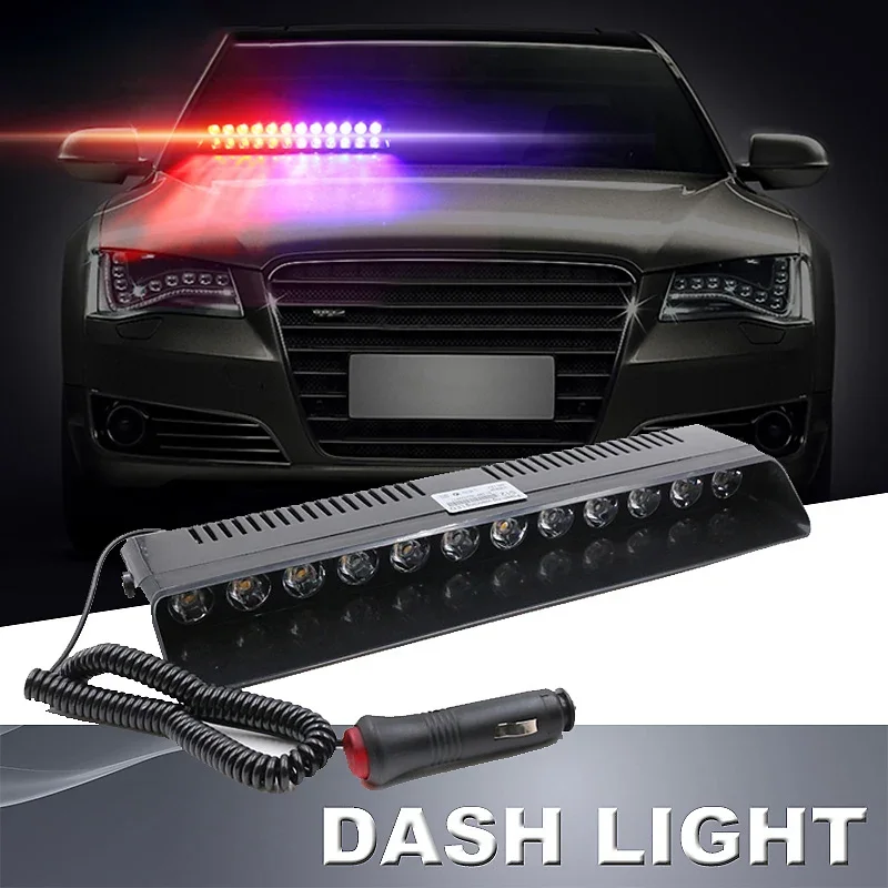 

12LED Police Lights Car LED Strobe Lamp Red/Blue White Signal Lamps Flash Dash Emergency Flashing Windshield Warning Light 12V