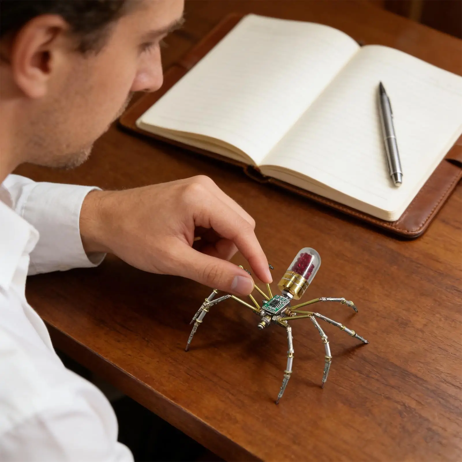 Steampunk Mechanical Spider Model 3D Mechanical Metal Fun Home Decor Spider Model Hobby Kit For Board Game School Activities