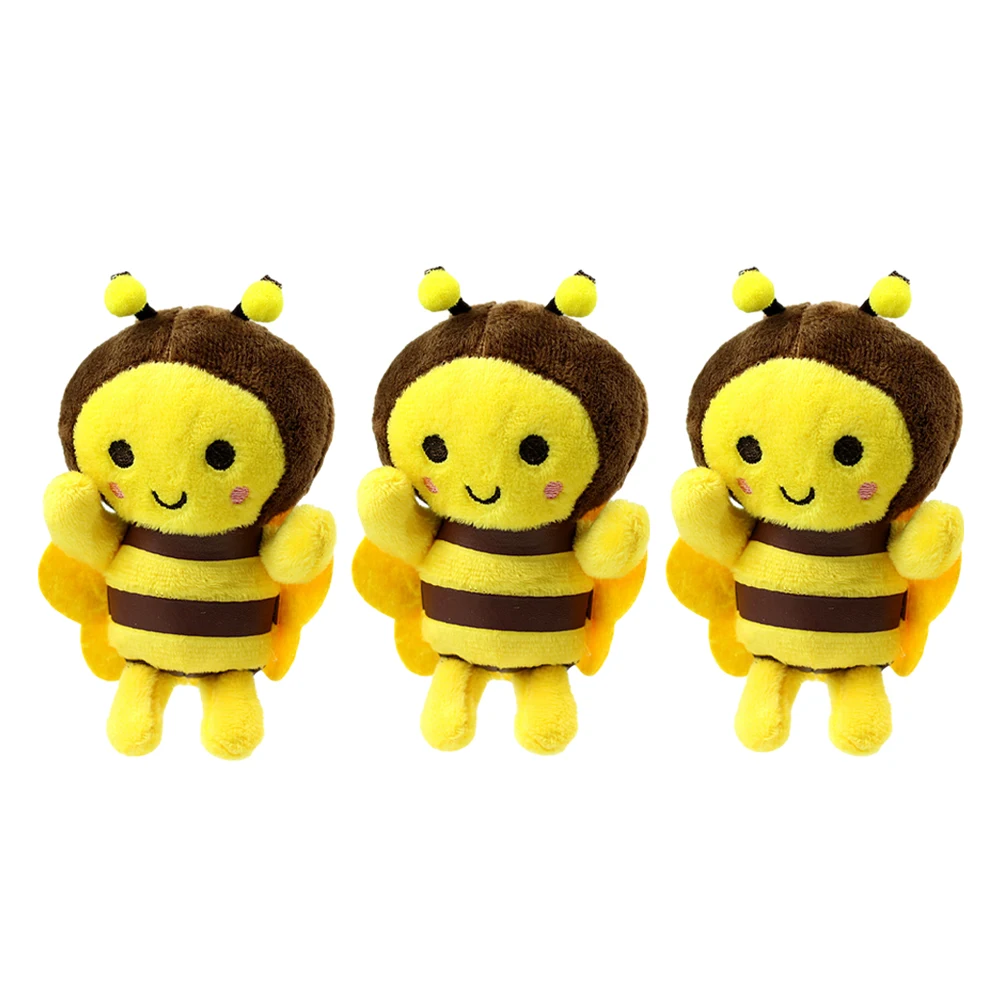 3pcs Bee Plush Pendant Bee Hanging Ornaments Backpack Bee Pendant Plush Charms Key Ornament Kawaii Bee Plush Keychain