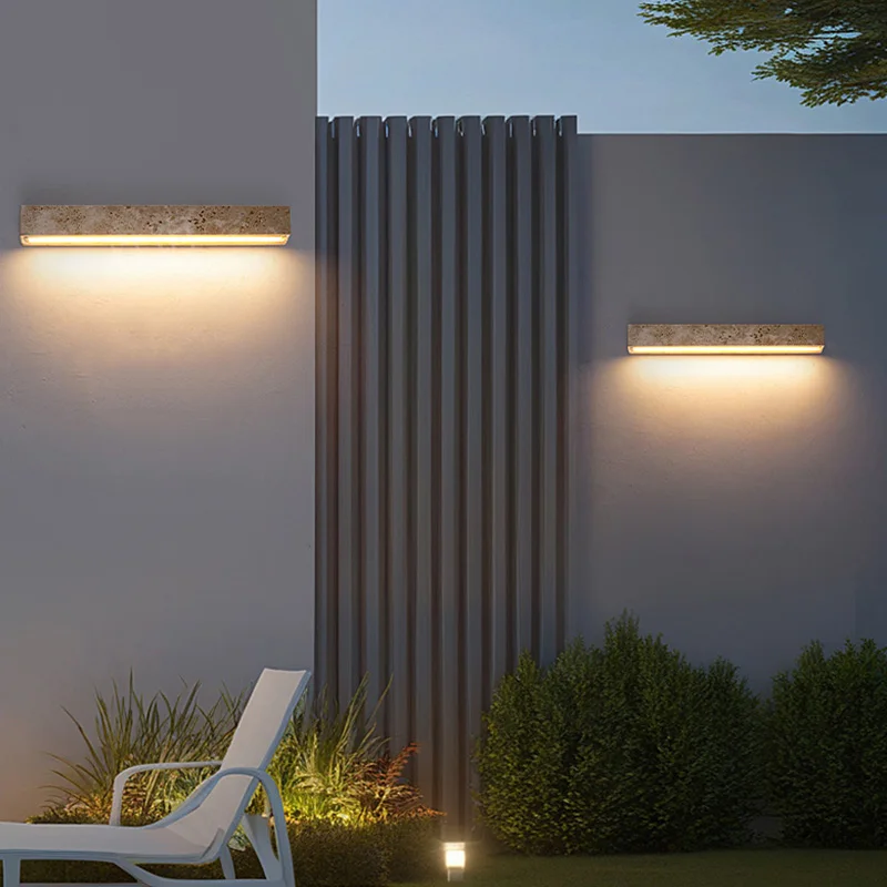 Colorful And Quiet Antique Style New Yellow Cave Stone Sconce Light Bedside Study Corridor Outdoor