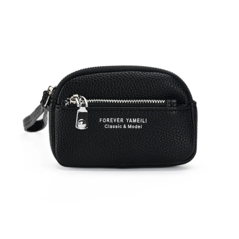 

Small Wallet For Women Soft PU Leather Zipper Coin Card Organizer Short Purse Light Trifold Money Storage Bag With Wristlet Ring