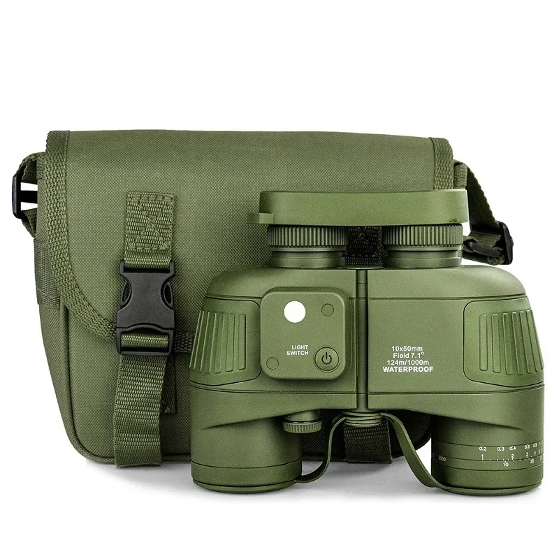 Binoculars 10 × 50 High Power High Definition with Compass Infrared Ranging Nitrogen-filled Waterproof Glasses Wholesale