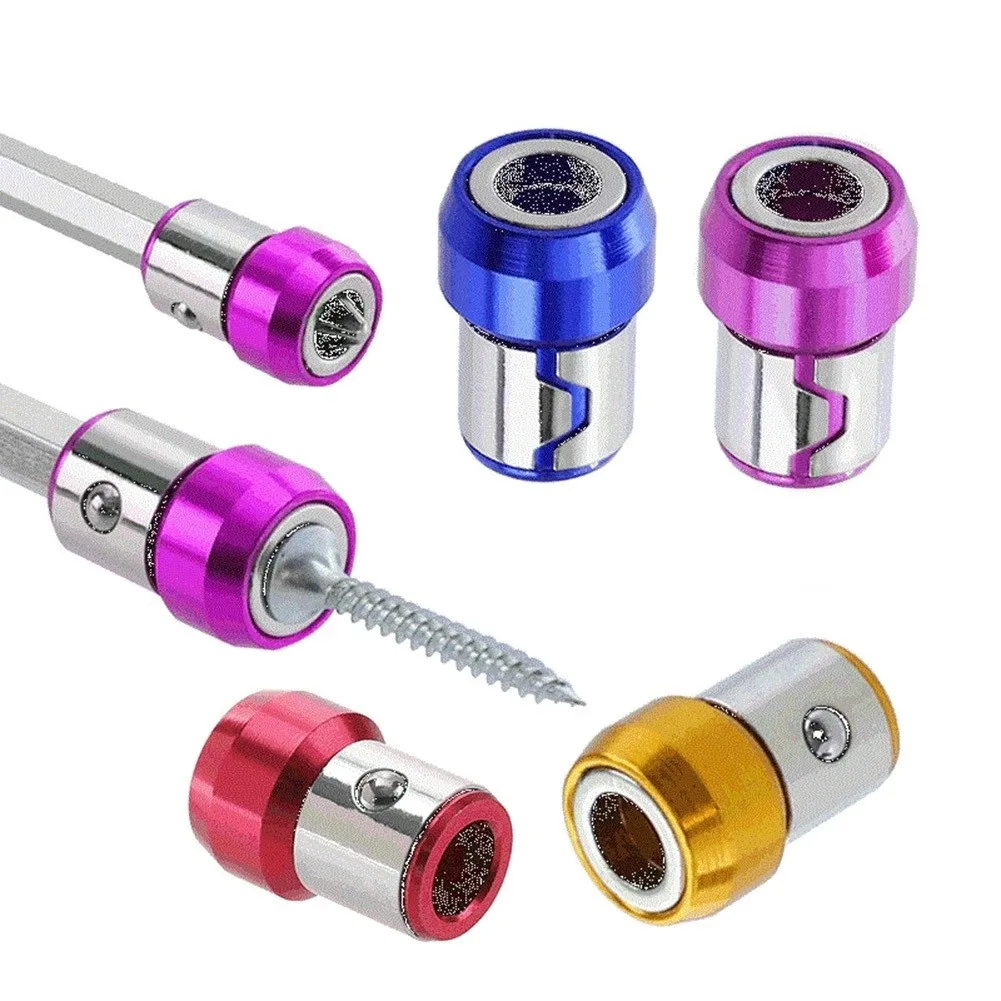 4 Pcs Magnetic Screw Rings Magnetized Ring Screwdriver Bits For 1/4 Inch 6.35MM Screwdriver Bits Electric Screwdriver Bits