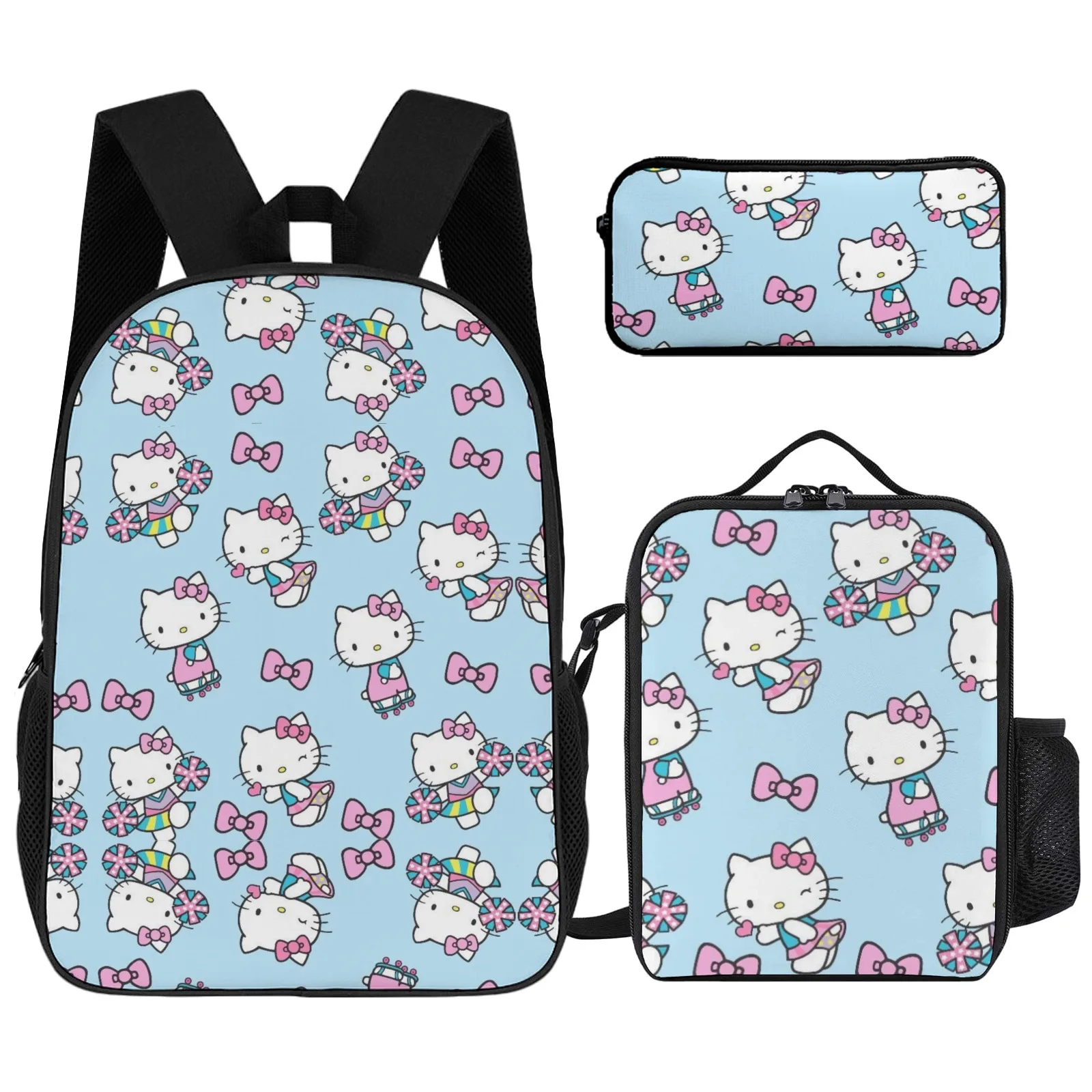 

Hello Kitty Mochilas Printed School Bag 17Inch Cute School Supplies 17 Inch Pencil Case School Backpack Lunch Bag