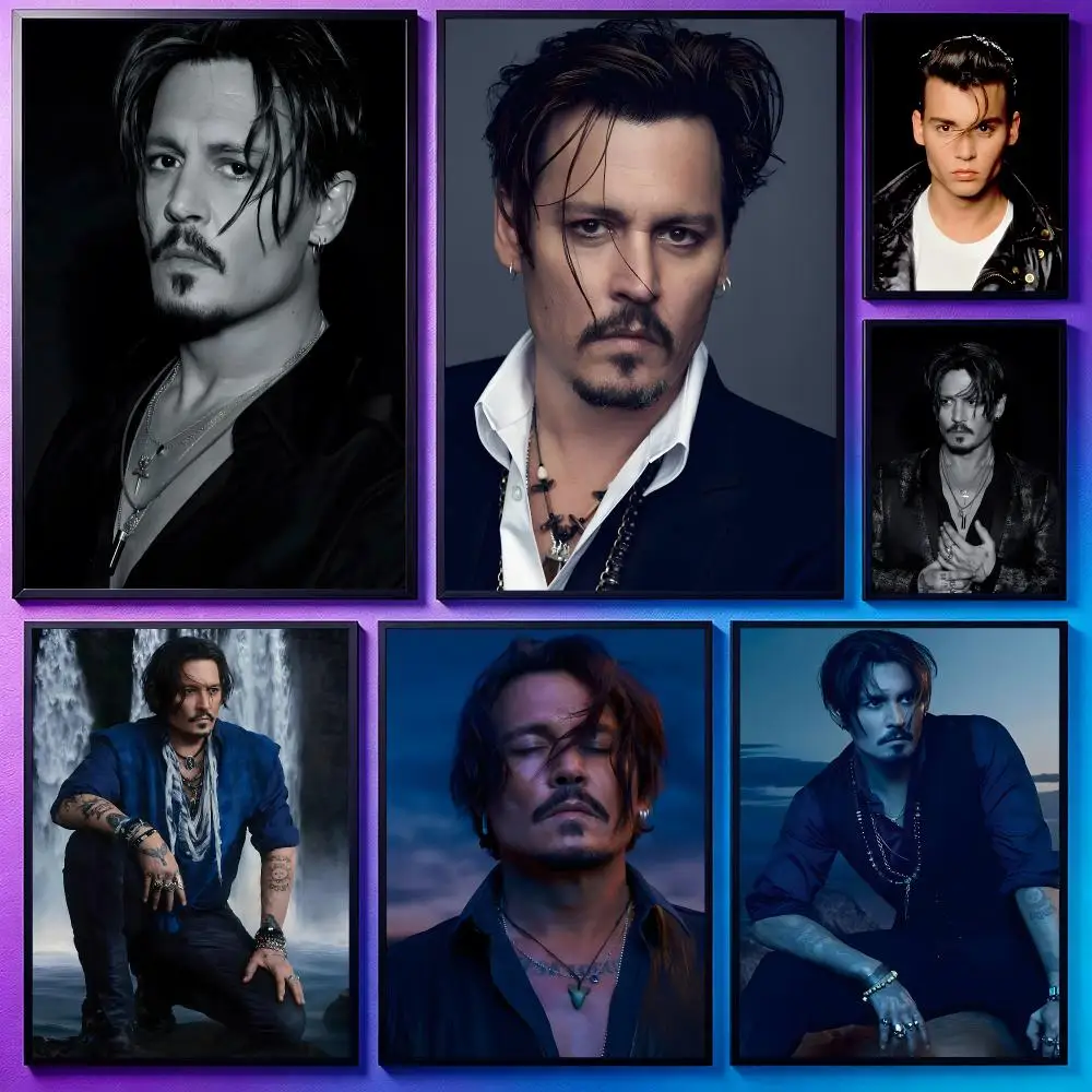 Celebrity Johnny DeppS Poster Poster Sci Fi Cyberpunk HD Self Adhesive Wall Print Futuristic Home Game Room Decor Gift
