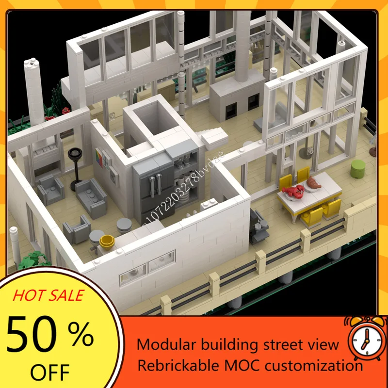 3314 pz MOC modulare Fire Island House of Richard Meier modello Building Blocks tecnologia mattoni assemblaggio fai da te giocattoli regalo di compleanno