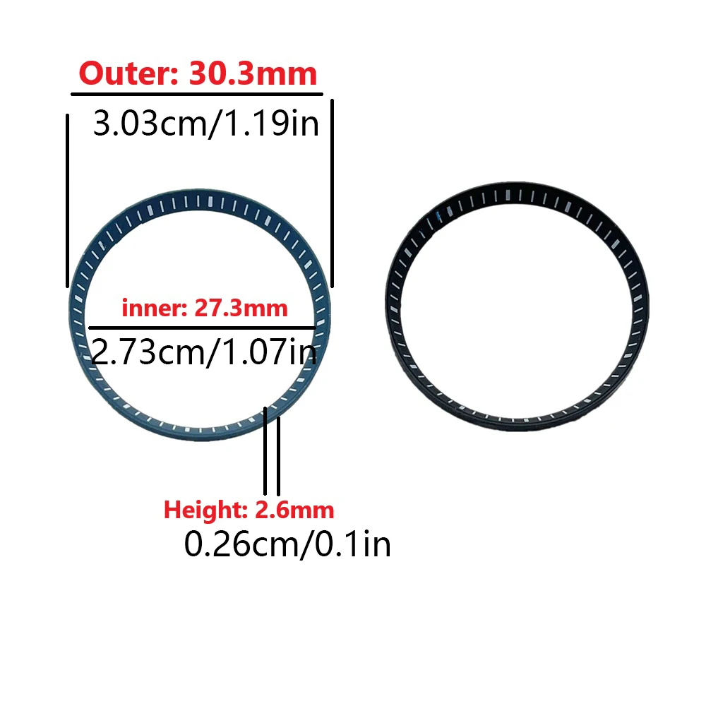Prácticos anillos de capítulo interior de plástico, anillos de sellado de repuesto para NH35 NH36 42mm, caja de reloj, carcasa, anillo de capítulo, círculo
