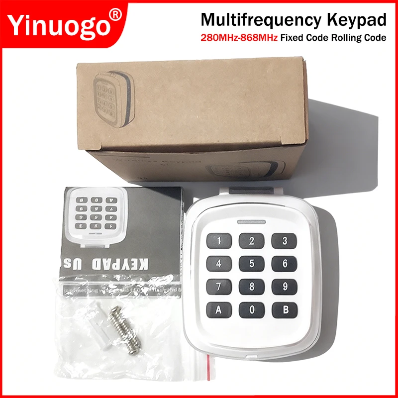 

Новейшая водонепроницаемая многочастотная беспроводная клавиатура IP44, дубликатор с дистанционным управлением для гаражных ворот, 280–868 МГц, захват переменных кодов