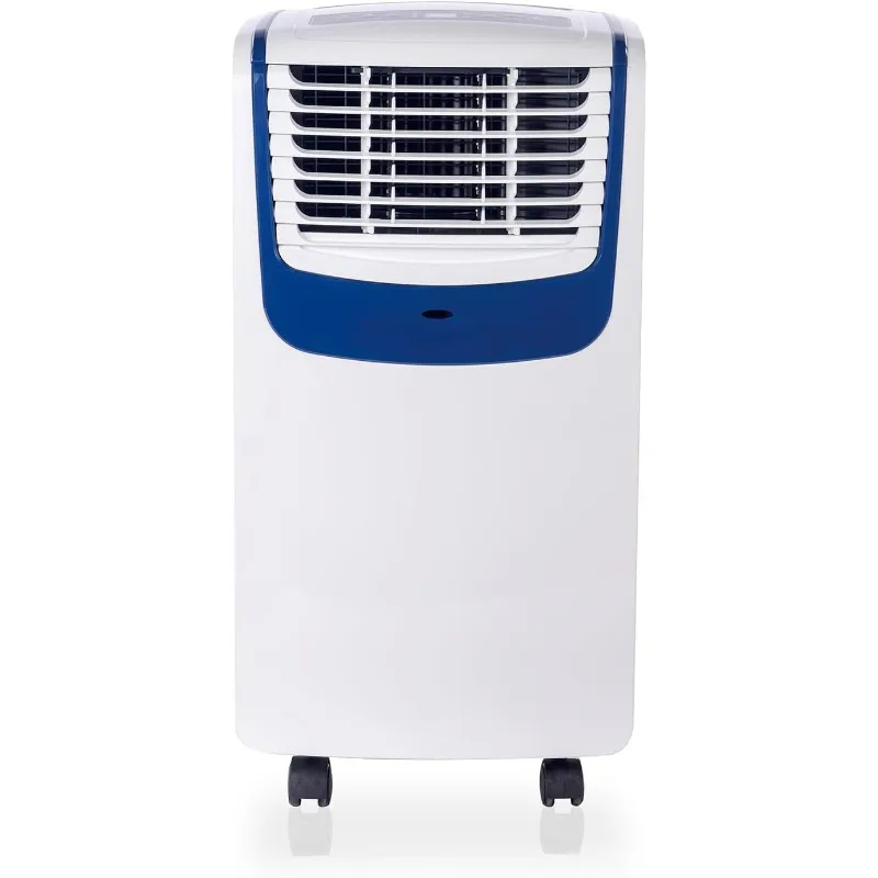 9,000 BTU Portable Air Conditioner for Bedroom, Living Room, Apartment with Dehumidifier & Fan, 24-hour Timer, Remote,White/Blue