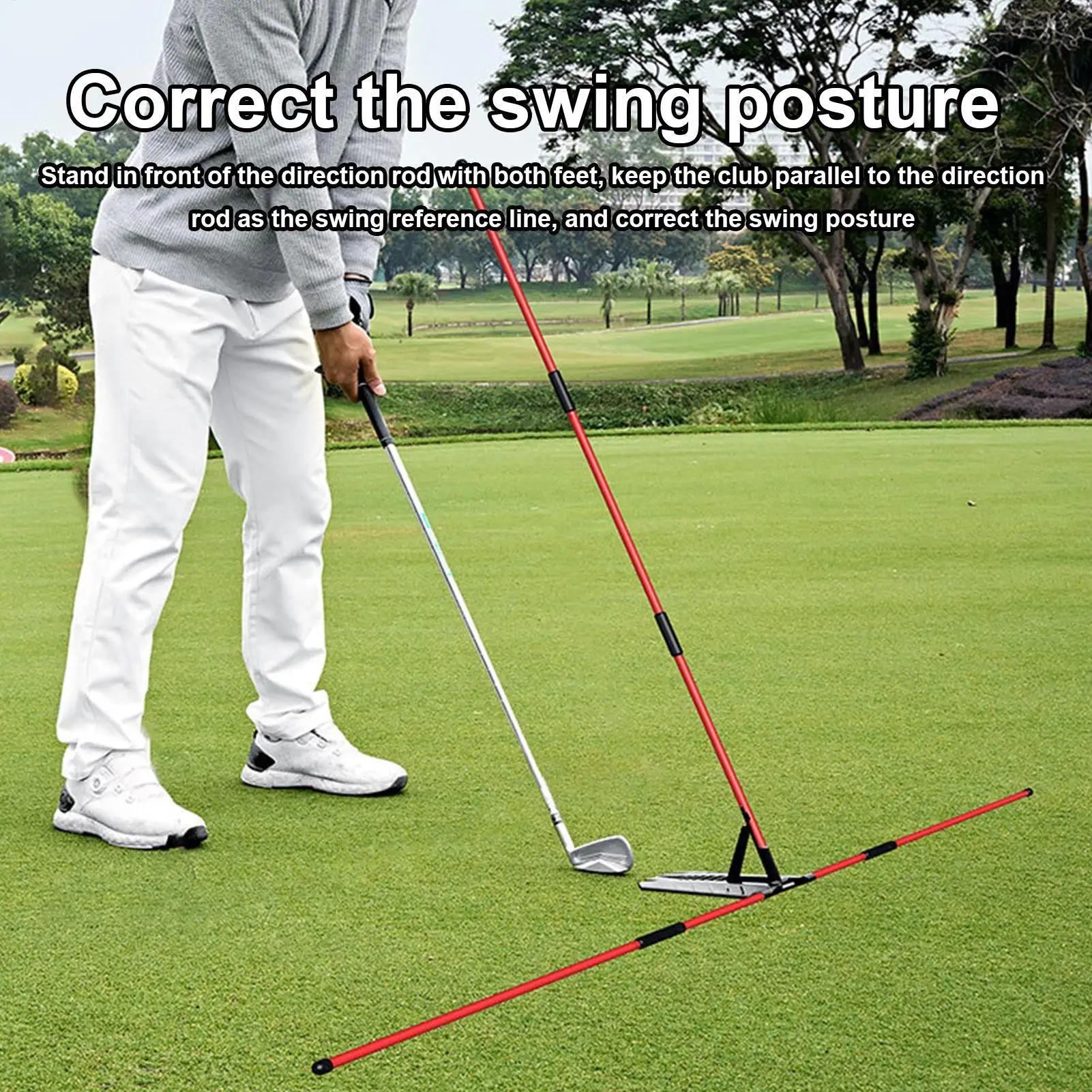 Golf Calibration Rod Bracket Golf Plane Swing Practice Corrector Swing Training Angle Adjustment PostureCorrection