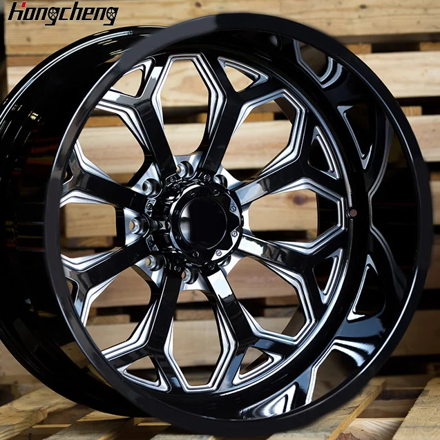 Custom Black 22X12 24X12 24X14 26X14 26X16 Deep Lip Alloy Forged Wheel 8X170 8x180 8x165.1 Truck Rims For Ford Silverado Ram