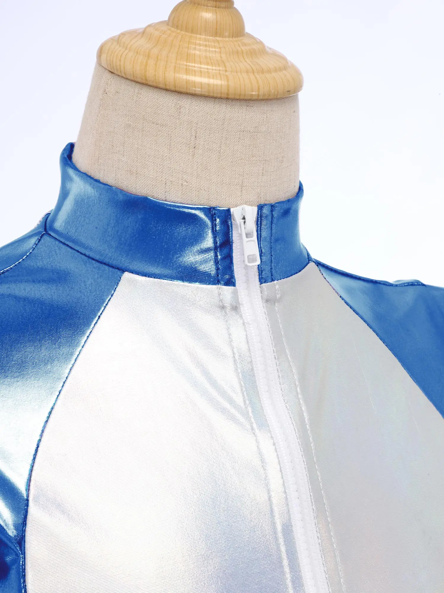 Costume da spettacolo cosplay per ragazze, metallizzato lucido, spazio esterno, carino, alieno, festa a tema di Halloween, robot, galassia, guerriero