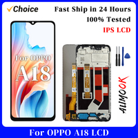 A18 LCD for OPPO A18 A38 LCD Display Touch Screen Digiziter Assembly pantalla For Oppo a38 a18 CPH2591 With Frame LCD Display