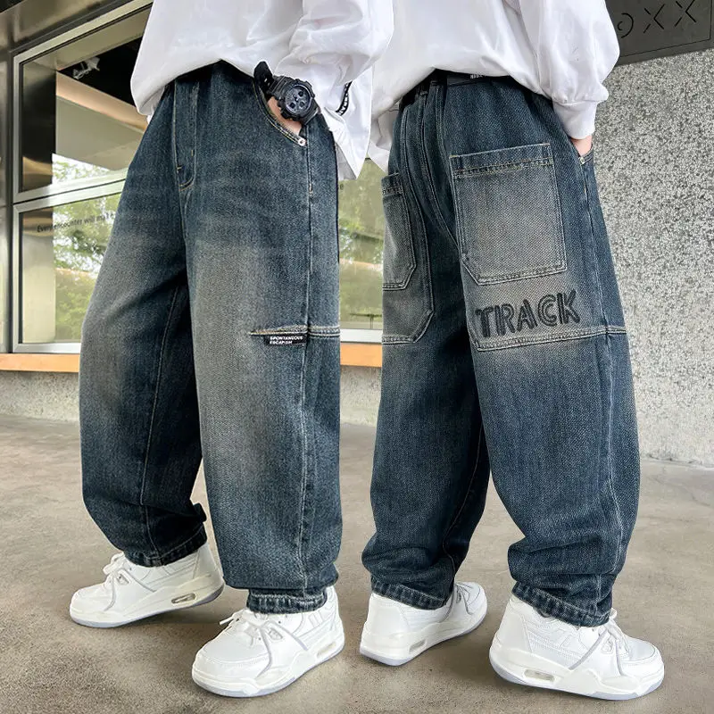 

Boys' jeans, spring and autumn seasons, children's casual pants, outdoor boys' pants, street style
