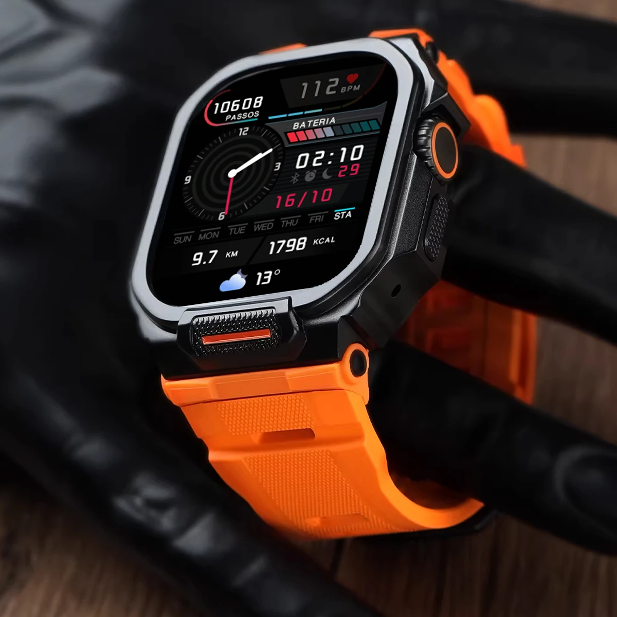 

Ремешок с чехлом для Apple Watch 46 мм 49 мм, прочный спортивный силиконовый ремешок с металлическими защитными накладками для iWatch 46 49 мм