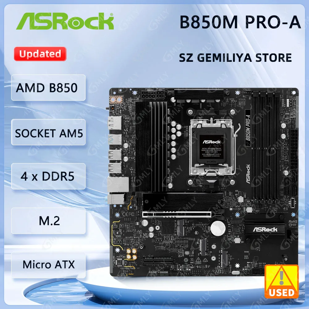 ASROCK B850M PRO-A Motherboard AMD B850 Socket AM5 4xDDR5 256GB Support PRO 9645 7700 7745 9745 7800 CPU M.2 ATX