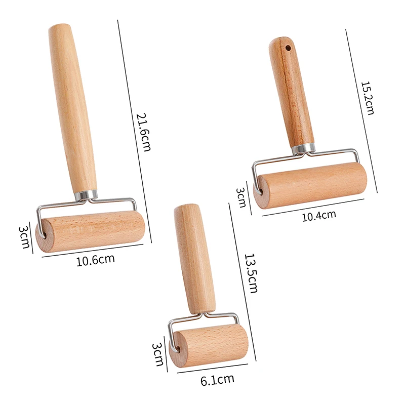 #1Pc Small Rolling Pin T Shape Wooden Dough Manual Roller Durable Pizza Baker Roller Kitchen Baking Crush Nuts Crackers Utensils