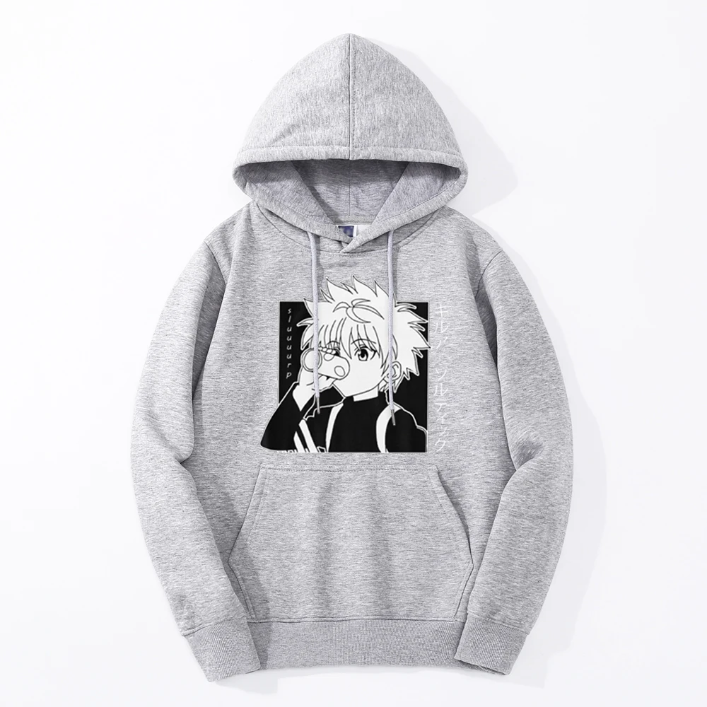 HUNTER×HUNTER Killua Zoldyck Anime 2024 Autumn Winter Men\'s Fashion Sweatshirts Hoodie Harajuku Sweatshirts Printing Streetwear