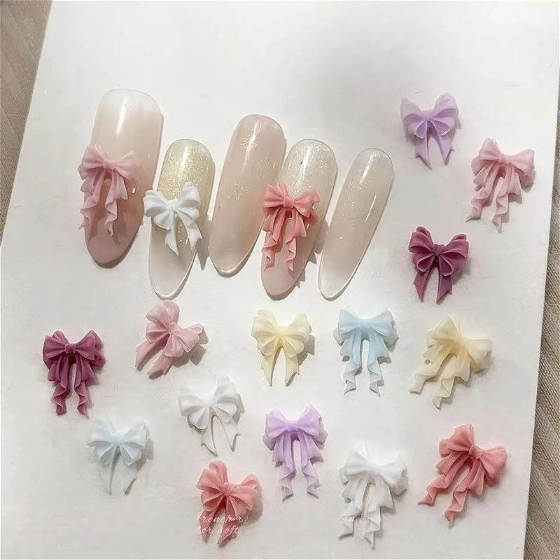 شرائط الفرنسية الراتنج الملونة لطيف Bowknot سحر ليوبارد طباعة ربطة القوس فيونكة مسمار الفن زينة أدوات مانيكير اكسسوارات بالجملة