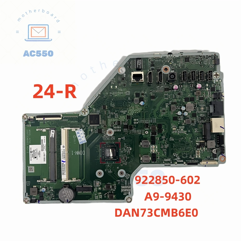 

Laptop Motherboard 922850-602 DAN73CMB6E0 For HP 24-R with A9-9430 Fully Tested and Works Perfectly
