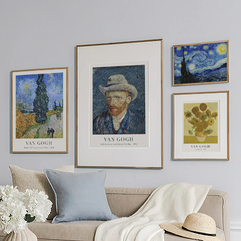Vincent Van Gogh Writings Prints and Posters Great Work The Starry Night Canvas Painting Decorations for Living Room Wall Art