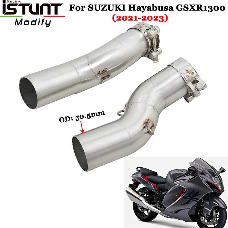 Slip On For SUZUKI Hayabusa GSXR1300 2021 2022 2023 Motorcycle Exhaust Escape Modify Left & Right Side Link Pipe 51mm Muffler