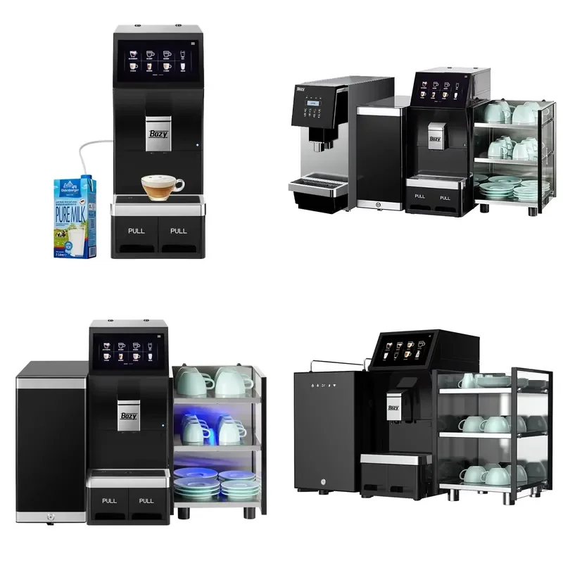 Commercial automatic espresso coffee maker programmable cappuccino milk frother operated