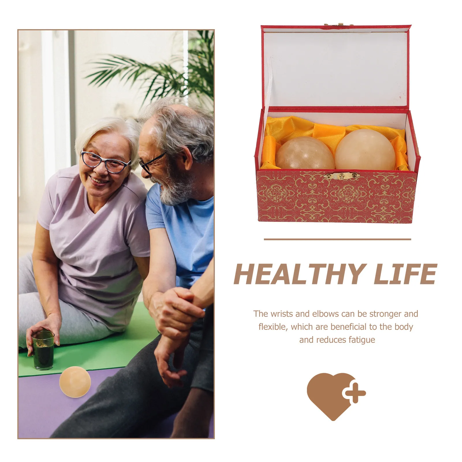 

2 шт. Мраморные массажные шары из натурального камня для упражнений рук, улучшения кровообращения и снятия стресса, шары Баодинг для фитнеса и терапии