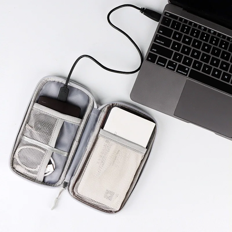 Portable Power Bank Bag USB Gadgets Cables Wires Organizer Hard Disk Protection Storage Bag Sac de rangement en fil de fer